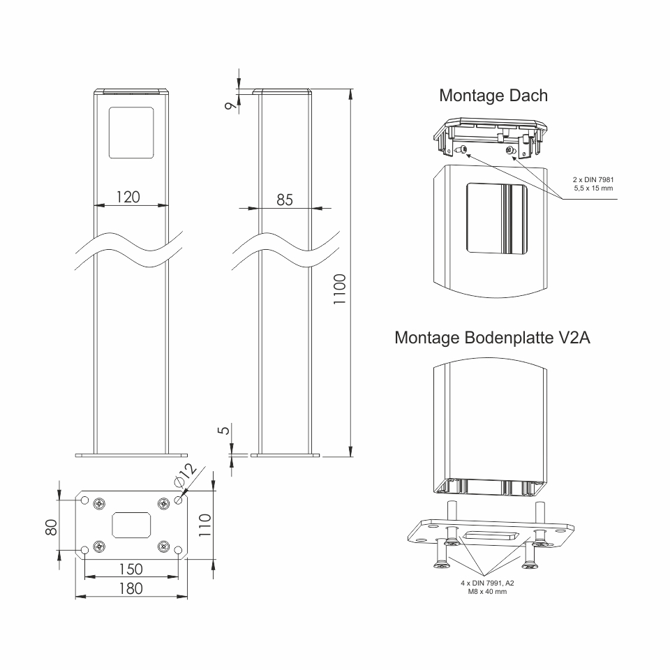 standsäule zeichnung