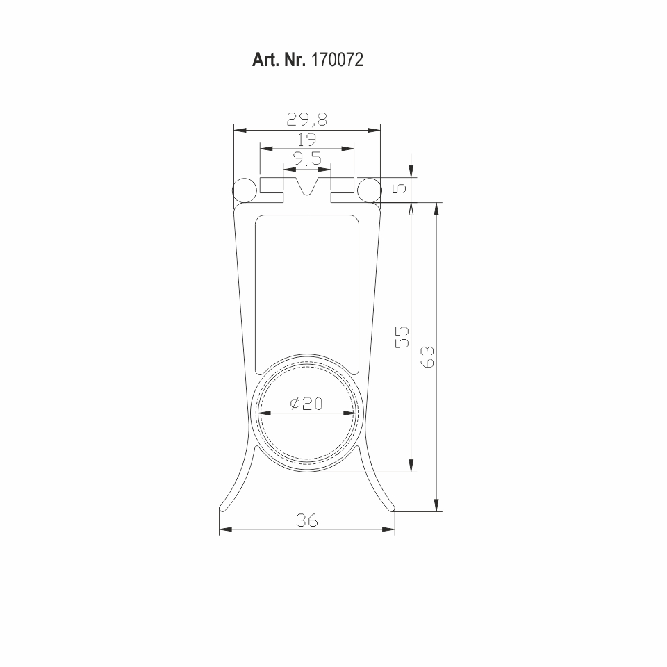 Optische Schließkantensicherung, gummiprofil